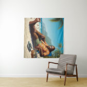 Bigfoot Am Strand Wandteppich (Beispiel (Horizontal))