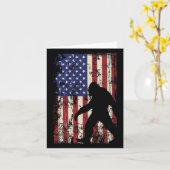 Bigfoot American Flag 4. Juli Patriotic Karte (Gelbe Blume)