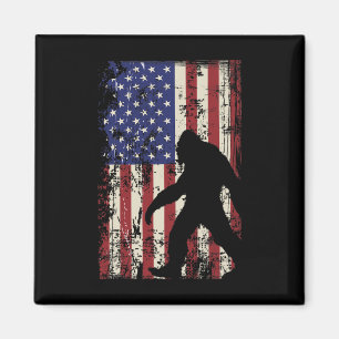 Bigfoot American Flag 4. Juli Patriotic Magnet