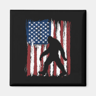 Bigfoot American Flag Funny 4. Juli Patriotic Magnet