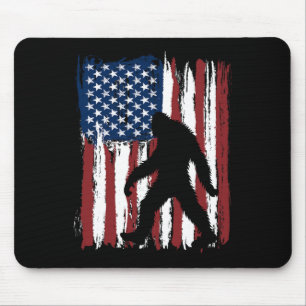 Bigfoot American Flag Funny 4. Juli Patriotic Mousepad