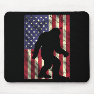 Bigfoot American Flag Memorial Day Sasquatch Pa Mousepad