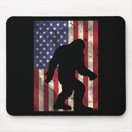 Bigfoot American Flag Memorial Day Sasquatch Pa Mousepad (Vorne)