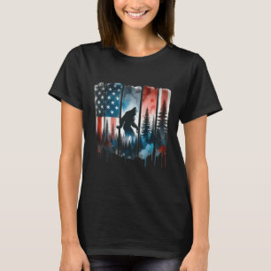 Bigfoot American Flag Sasquatch Patriotic 4. J T-Shirt