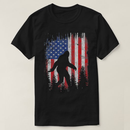 Bigfoot American USA Flag Patriotic 4. Juli T-Shirt (Design vorne)