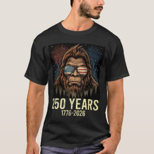 Bigfoot Amerika Feuerwerk 4. Juli 250 T-Shirt