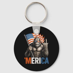Bigfoot Amerika Patriotischer Sasquatch Rockt Amer Schlüsselanhänger