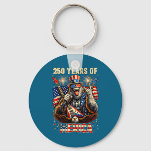 Bigfoot Amerika Rock 4. Juli 250 Jahrestag USA Schlüsselanhänger