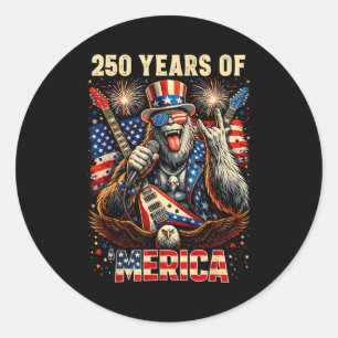 Bigfoot Amerika Rock 4. Juli 250 Jubiläum USA Runder Aufkleber