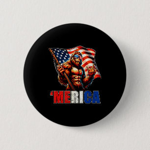 Bigfoot Amerika Rock Amerikanische Flagge Patrioti Button