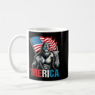 Bigfoot Amerika Rock Patriotische Amerikanische Fl Kaffeetasse