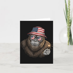 Bigfoot Amerikanische Flagge Patriotischer Sasquat Karte