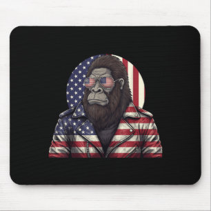 Bigfoot Amerikanische Flagge Patriotischer Sasquat Mousepad