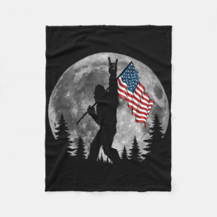 Bigfoot Amerikanische Flagge Sasquatch Patriotisch Fleecedecke