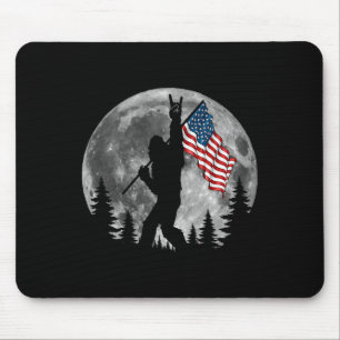 Bigfoot Amerikanische Flagge Sasquatch Patriotisch Mousepad