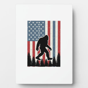 Bigfoot Amerikanische Flagge Vintage Vektor-Shirt- Fotoplatte