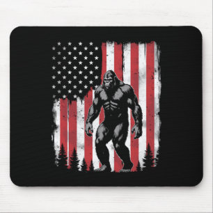 Bigfoot Amerikanische USA-Flagge Patriotisch 4. Ju Mousepad