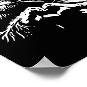 Bigfoot and Alien Heart Hands Funny Valentines Big Poster (Ecke)