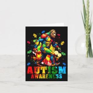 Bigfoot and Puzzle Pieces Autismus Awareness Day A Karte
