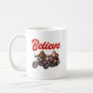 Bigfoot and Santa Ride Motorräder Kaffeemaschine T Kaffeetasse