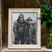 Bigfoot and Teddy Roosevelt Wall Art Poster