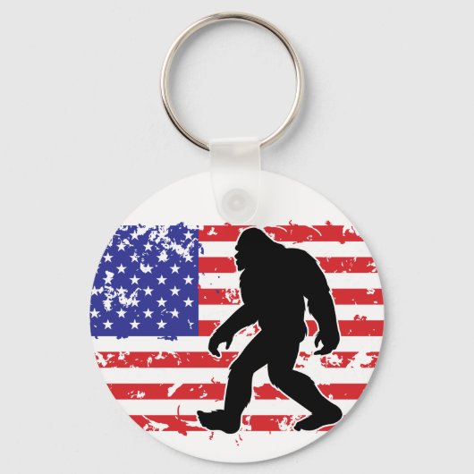 Bigfoot and the American Flag Schlüsselanhänger (Vorderseite)