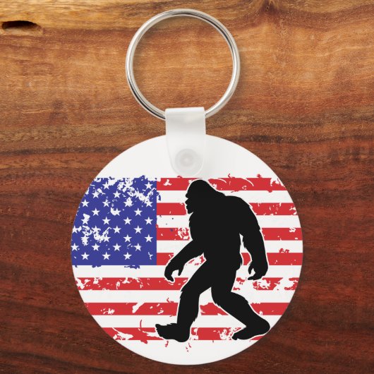 Bigfoot and the American Flag Schlüsselanhänger (Vorderseite)