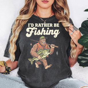 Bigfoot-Angeln Ich würde lieber Angeln Grafik T-Shirt