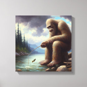 Bigfoot-Angeln Leinwanddruck