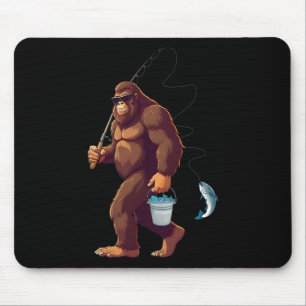 Bigfoot-Angeln Lustig Retro Sasquatch Angler Da Mousepad