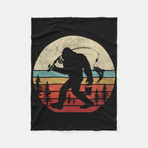 Bigfoot-Angeln Lustig Retro Sasquatch Vater Männer Fleecedecke