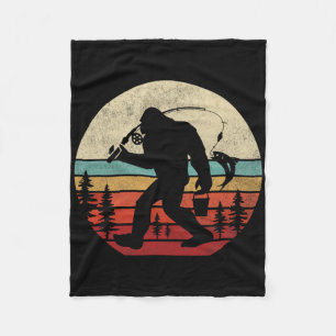 Bigfoot-Angeln Lustig Retro Sasquatch Vater Männer Fleecedecke