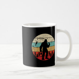 Bigfoot-Angeln Lustiger Angler Retro Sasquatch-Vat Kaffeetasse
