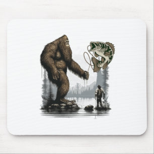 Bigfoot-Angeln Lustiger Sasquatch-Fisch 1 Mousepad