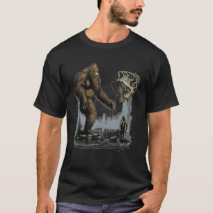 Bigfoot-Angeln Lustiger Sasquatch-Fisch T-Shirt