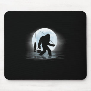 Bigfoot-Angeln Lustiger Sasquatch Und Fisch Nacht  Mousepad