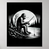 Bigfoot Angelsee Sasquatch Fisherman Funny Fis Poster (Vorne)