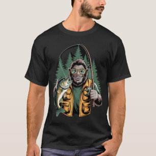 Bigfoot-Angler Sasquatch-Fischer Zander-Jagd m T-Shirt