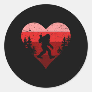 Bigfoot Anti Valentinstag Sasquatch Glaubt Lustig Runder Aufkleber