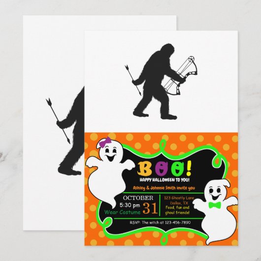 Bigfoot Archer Silhouette Einladung (Vorne/Hinten)
