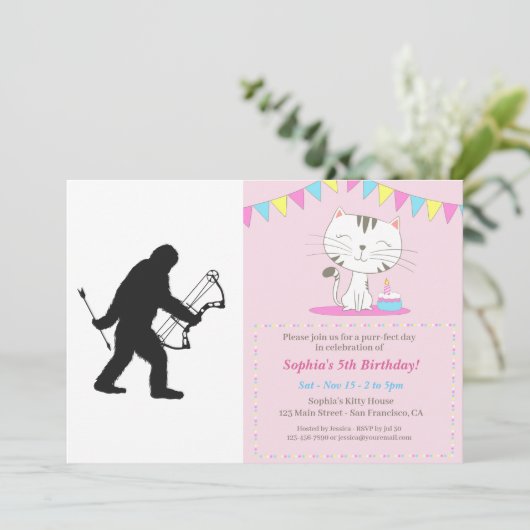 Bigfoot Archer Silhouette Einladung (Stehend Vorderseite)