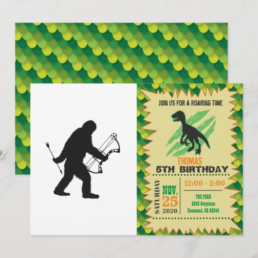 Bigfoot Archer Silhouette Einladung (Vorne/Hinten)
