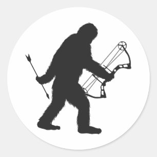 Bigfoot Archer Silhouette Runder Aufkleber