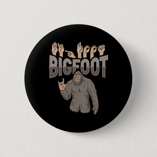 Bigfoot Asl Hand Gesture Deaf Hörverlust Awarene Button (Vorderseite)