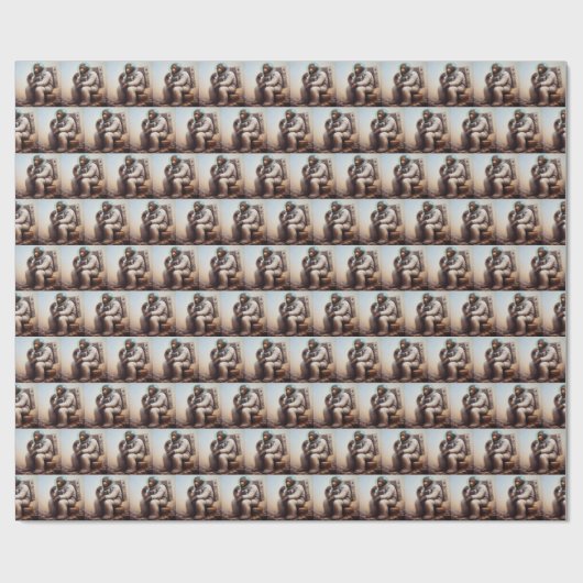 Bigfoot Astronaut Geschenkpapier (Flach)