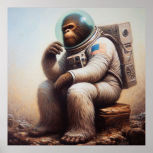 Bigfoot Astronaut Poster