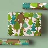 Bigfoot auf dem Loose Niedlichen Cartoon Sasquatch Geschenkpapier Set