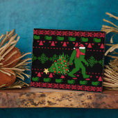 Bigfoot auf Strick Hintergrund Fotoplatte (Seite)