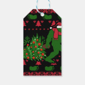 Bigfoot auf Strick Hintergrund Geschenkanhänger (Rückseite)