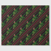 Bigfoot auf Strick Hintergrund Geschenkpapier (Flach)